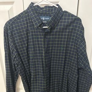 Ralph Lauren Navy Patterned Button Down - Large